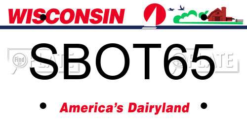 SBOT65 Wisconsin License Plate