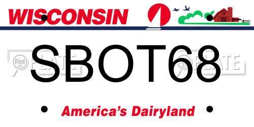 SBOT68 Wisconsin License Plate
