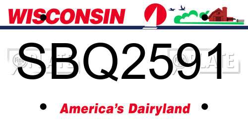 SBQ2591 Wisconsin License Plate