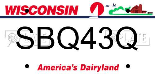 SBQ43Q Wisconsin License Plate