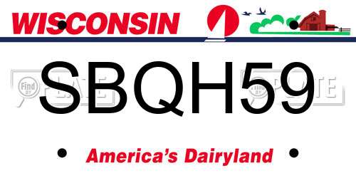 SBQH59 Wisconsin License Plate