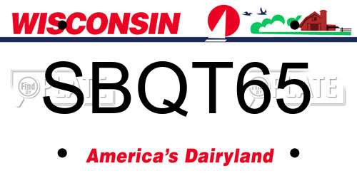 SBQT65 Wisconsin License Plate