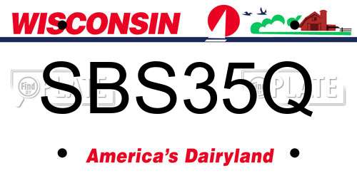 SBS35Q Wisconsin License Plate