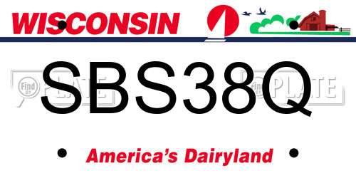 SBS38Q Wisconsin License Plate