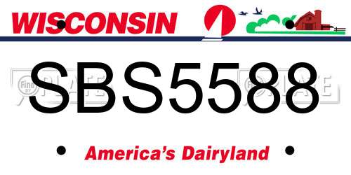 SBS5588 Wisconsin License Plate