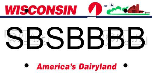 SBSBBBB Wisconsin License Plate