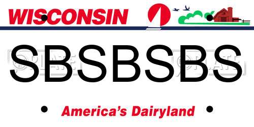 SBSBSBS Wisconsin License Plate