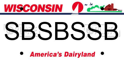 SBSBSSB Wisconsin License Plate