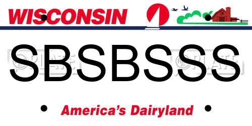SBSBSSS Wisconsin License Plate