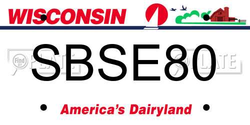 SBSE80 Wisconsin License Plate