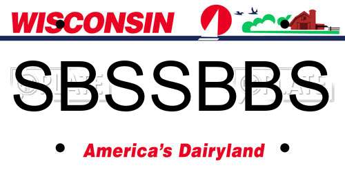 SBSSBBS Wisconsin License Plate