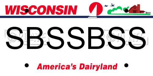 SBSSBSS Wisconsin License Plate