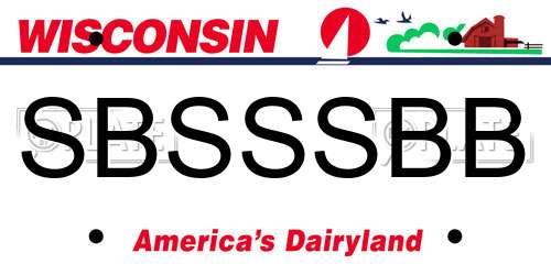 SBSSSBB Wisconsin License Plate