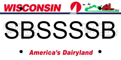 SBSSSSB Wisconsin License Plate