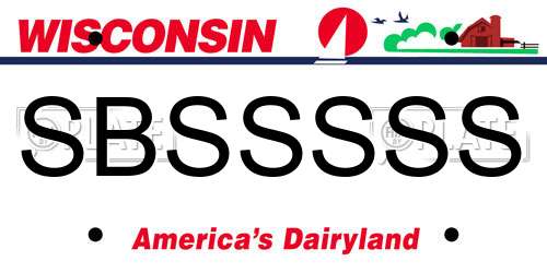 SBSSSSS Wisconsin License Plate