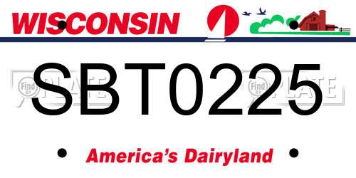 SBT0225 Wisconsin License Plate