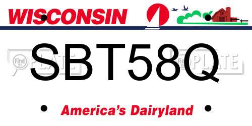 SBT58Q Wisconsin License Plate