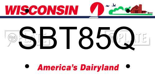 SBT85Q Wisconsin License Plate