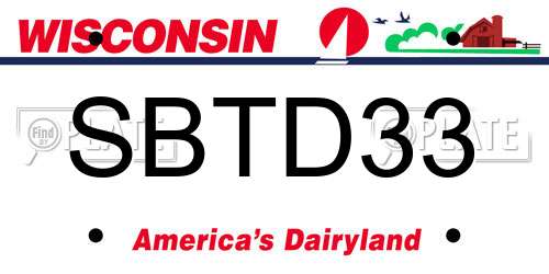 SBTD33 Wisconsin License Plate