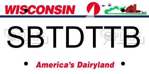 SBTDTTB Wisconsin License Plate
