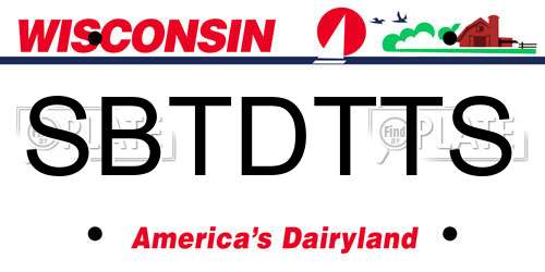 SBTDTTS Wisconsin License Plate