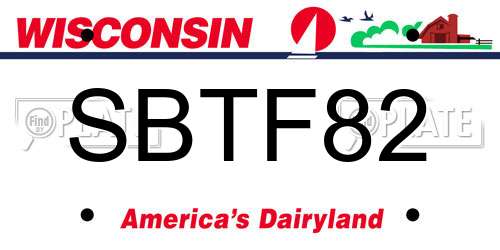 SBTF82 Wisconsin License Plate