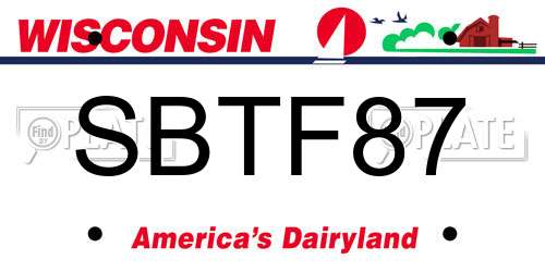 SBTF87 Wisconsin License Plate