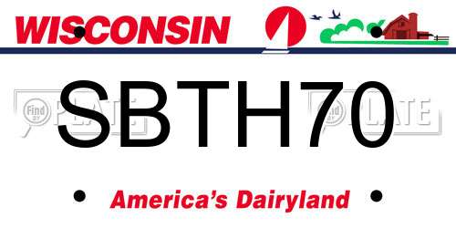 SBTH70 Wisconsin License Plate