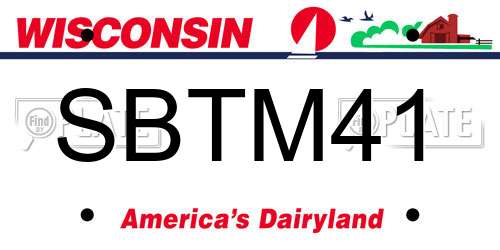 SBTM41 Wisconsin License Plate