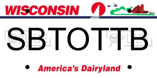 SBTOTTB Wisconsin License Plate