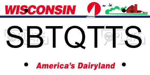SBTQTTS Wisconsin License Plate