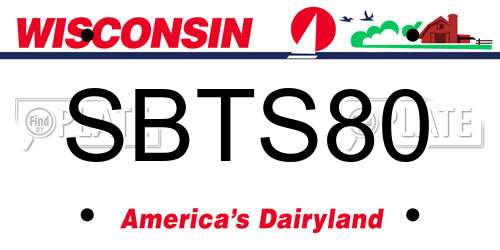 SBTS80 Wisconsin License Plate
