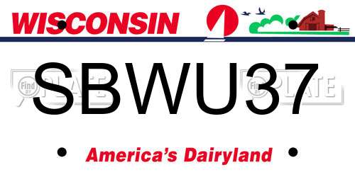 SBWU37 Wisconsin License Plate