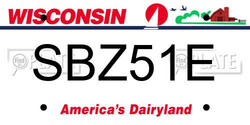 SBZ51E Wisconsin License Plate