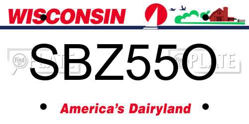 SBZ55O Wisconsin License Plate