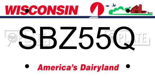 SBZ55Q Wisconsin License Plate