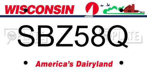 SBZ58Q Wisconsin License Plate