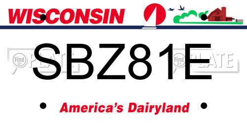 SBZ81E Wisconsin License Plate