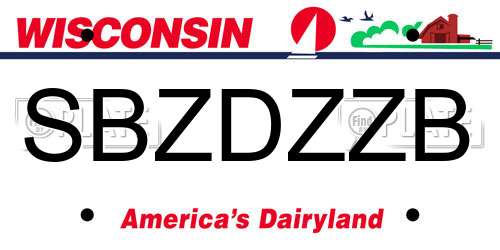 SBZDZZB Wisconsin License Plate