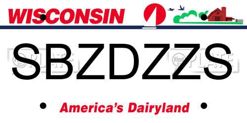 SBZDZZS Wisconsin License Plate