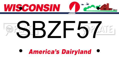 SBZF57 Wisconsin License Plate