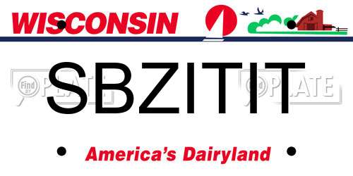 SBZITIT Wisconsin License Plate