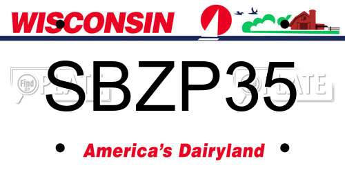 SBZP35 Wisconsin License Plate