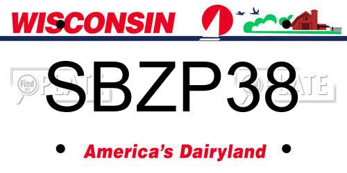 SBZP38 Wisconsin License Plate