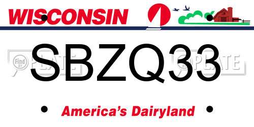 SBZQ33 Wisconsin License Plate
