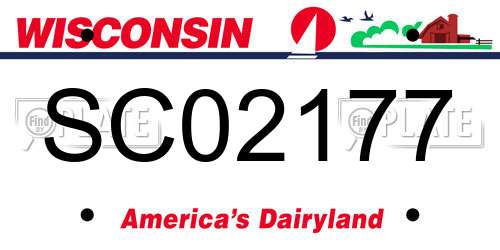 SC02177 Wisconsin License Plate