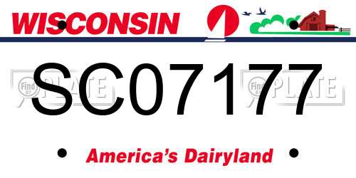 SC07177 Wisconsin License Plate