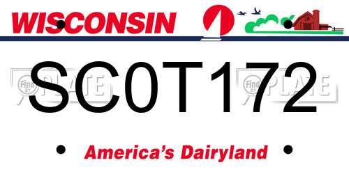 SC0T172 Wisconsin License Plate