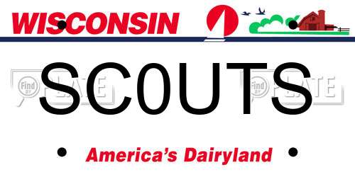 SC0UTS Wisconsin License Plate