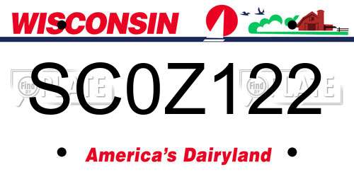 SC0Z122 Wisconsin License Plate